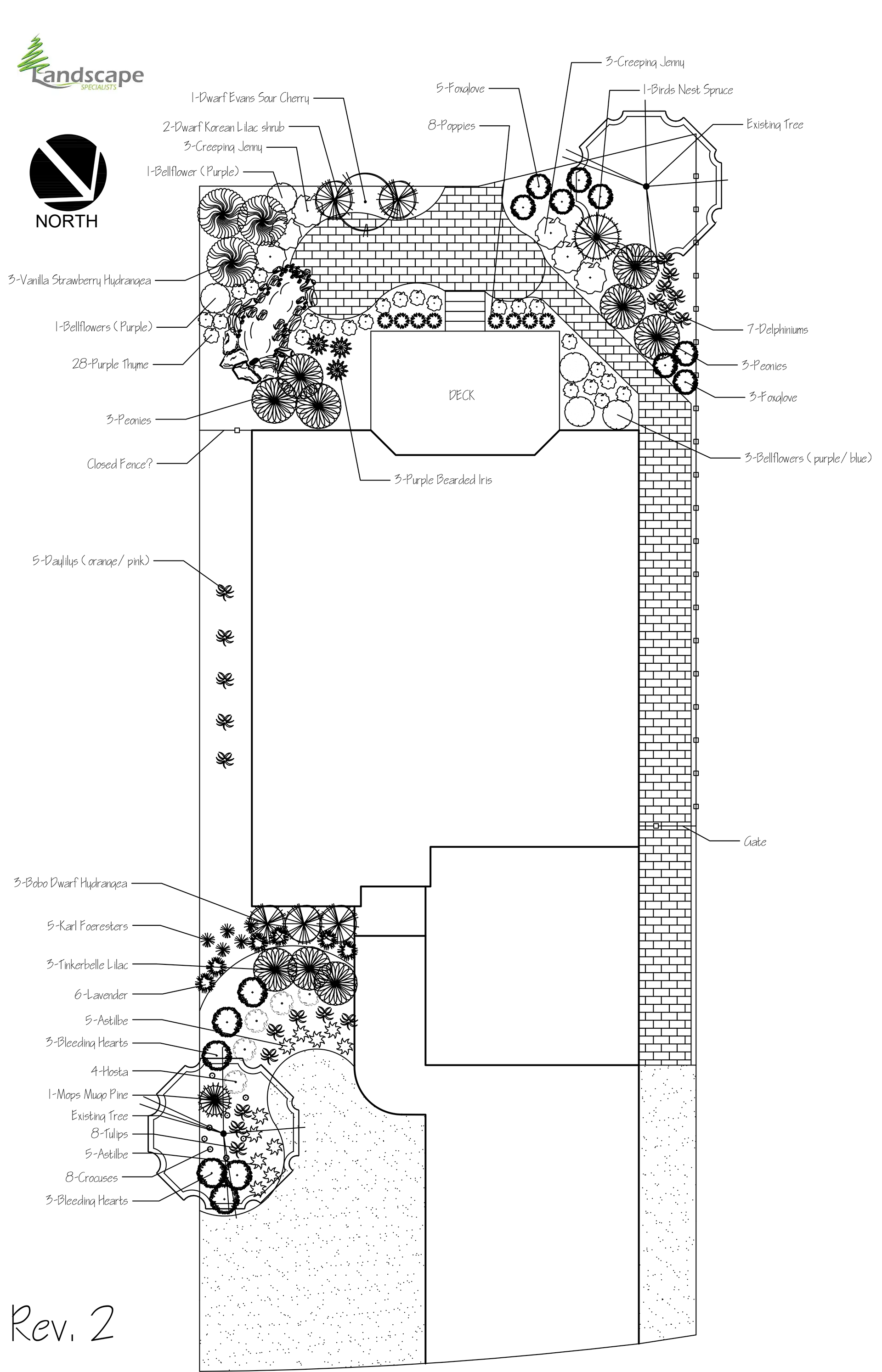 Full custom landscape design plan created for an Edmonton property by Landscape Specialists